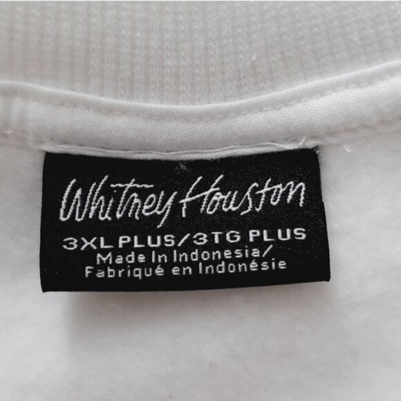 WHITNEY HOUSTON Boxy Relaxed Fit Crewneck Comfy Sweatshirt Top White Sz 3X - Picture 13 of 16